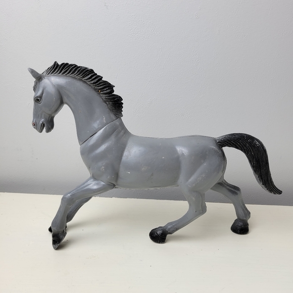 Vintage Farm Animals 1980s Grey and Brown Horse Cow Pig Play Figure Toys - Picture 8 of 15